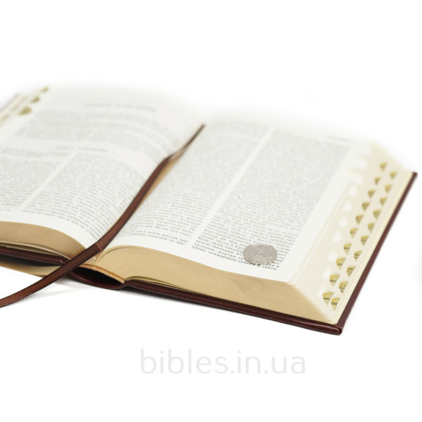 Библия Хоменко, коричневая, тиснение, индексы, золотой срез