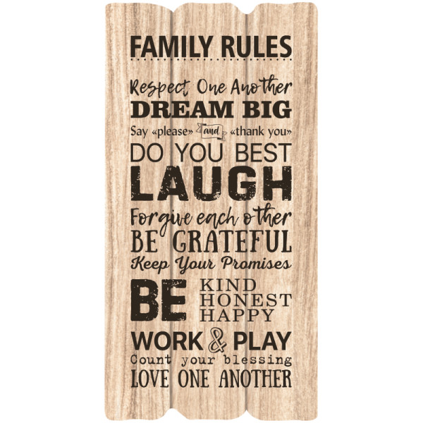 Декоративная табличка «Family rules»