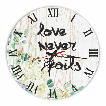 Настенные часы «Love never fails»