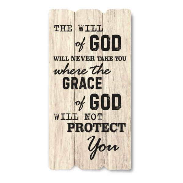 Декоративная табличка «The will of God will never take you» (светлая)