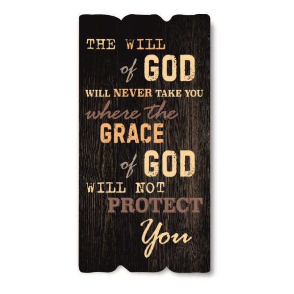 Декоративная табличка «The will of God will never take you where the grace of God will not» (темна)