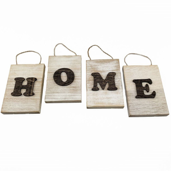 Настенное деревянное панно из 4 частей «HOME» 15 х 10