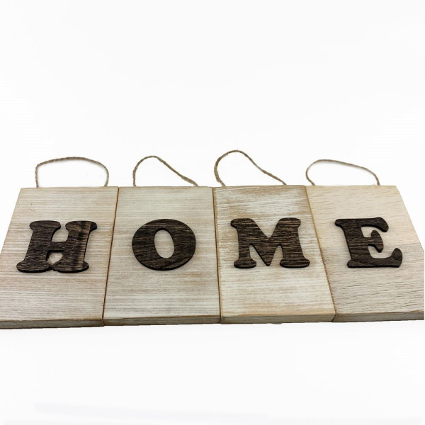 Настенное деревянное панно из 4 частей «HOME» 15 х 10