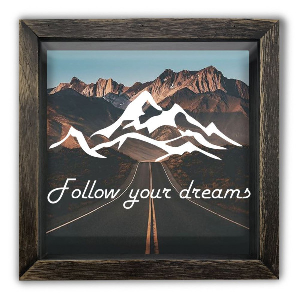 Деревянная копилка, коричневая «Follow your dreams»