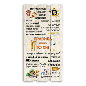 Декоративная табличка «Правила кухні» (белая)