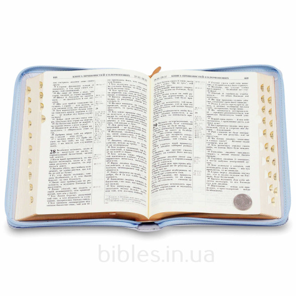 Библия Огиенко, оливки, застежка, 14,5х20,5 см