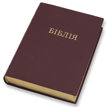 Біблія, сучасний перекл., вініл, червона, індекси, 16х22см