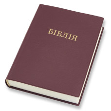 Біблія, сучасний перекл., вініл, червона, 16х22см