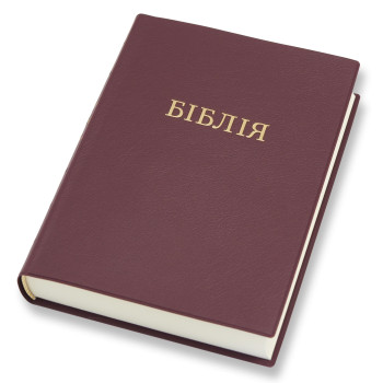 Біблія, сучасний перекл., вініл, червона, 16х22см