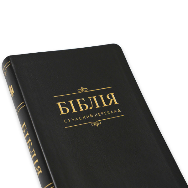 Библия, современный пер., черная, золотой срез, 16х22см